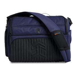 STM Dux 16L Premium Tech Messenger Bag - Carry On Travel Laptop Bag (Fits 15" Laptops) - Dual Format, Water Resistant & Luggage Passthrough - Blue (stm-112-377P-02)
