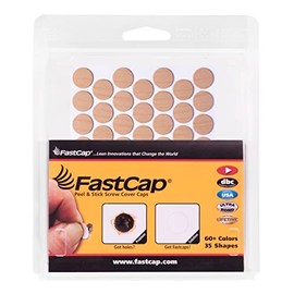 FastCap - Screw Hole Covers, 9/16" (14mm) Stickers - Professional Woodworking & Cabinetry. 5 - Sheets (265-Caps) - Woodgrain PVC, Color - Hardrock Maple