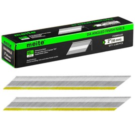 meite 2-Inch DA Style Nails in Galvanized Finish Compatible with 15 Gauge 34-Degree Angled Finish Nail Gun Perfect for Moldings Trimming Works and DIY Projects (2,400 Counts) 8 Boxes