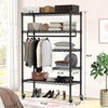JS HOME Heavy Duty Garment Rack, Free-Standing Rolling Clothes Rack
