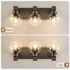 Farmhouse Bathroom Vanity Light Fixtures, 3-Light Wood Bathroom Light Fixtures