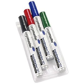 Legamaster Board Marker TZ 1 Set of 4 Refillable 1.5-3 mm Blister Pack with Case