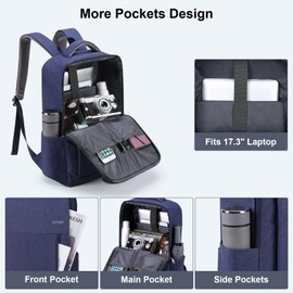 HOMIEE Travel Laptop Backpack for Men, Lightweight Casual Daypack School Bag, Water Resistant 17.3 Inch Business Rucksack Cabin Backpack Carry On Backpacks for School, Work, Weekend, Commuting