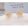 Aleasha Cluster Pearl Earrings Gold Small Pearl Stud Earrings for