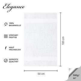 Class 4 Piece Terry Towel Set | Pack of 4 Hand Towels 50 x 100 cm | Terry Quality 500 g/m² | 100% Cotton with Border | Plain White