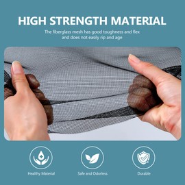 BAFLOTEX Pet Screen Replacement Door Repair Kit 36''x50' Thicken Charcoal Fiberglass Pet Screen Mesh Scratch- Against for Families with Cat or Dog Suitable for Windows, Doors and Porches