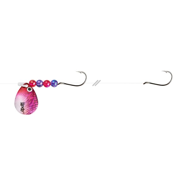 Lindy Colorado Blade Crawler Harness Spinner Fishing Lure with Holographic Blades and Hand-Selected Bead Patterns, Purple Smelt, #3 Colorado Blade, LSR414