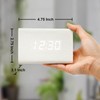GEARONIC Digital Alarm Clock Wooden Alarm Clock Wood Modern Triangle