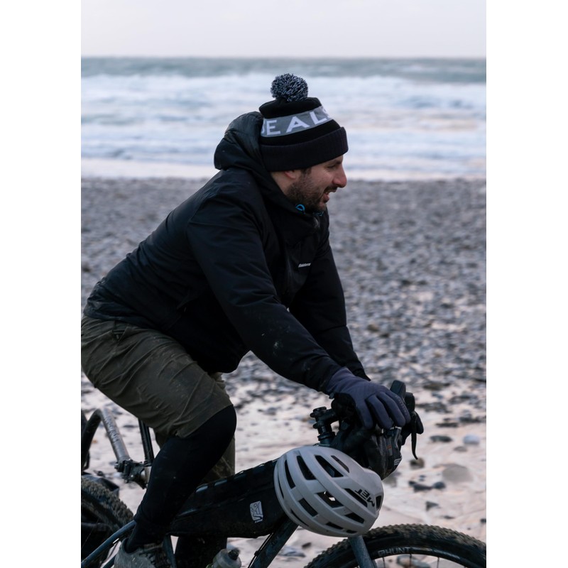 SEALSKINZ Foulden - Cappello Idrorepellente con Pompon, Colore: Nero/Grigio/Bianco, S/M