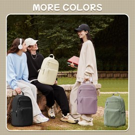 HYC00 School Backpack Womens,School Bags for Girls Secondary School Casual Daypacks College Backpack Women Laptop Backpack 15.6 Inch Waterproof Travel Rucksack Bag for Women High School Bag,Brown