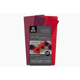 Lia Griffith Extra Fine Crepe Double Sided Paper-4 Colours per Pack (Sangria, Aubergine & Cherry, Raspberry), 50 x 200cm