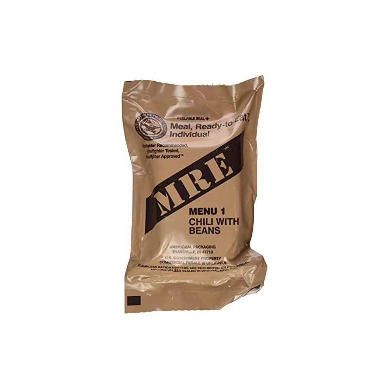 MRE (Meals Ready-to-Eat) Genuine US Military Surplus with Menu Selections,