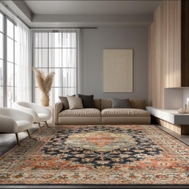 Ruaruarug Area Rugs 8'×10' Washable Non Slip Ultra Soft Outdoor/Living Room/Classroom/Bedroom/Kitchen (Maroon, 8' x 10')