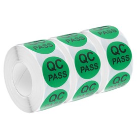 MECCANIXITY Inventory QC Pass Stickers Labels 25mm/1" Green for Inventory Warehouse Stock, 3 Roll 1500 Piece