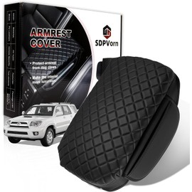 Armrest Cover for Toyota 4Runner Center Console Pad with Organizer Storage Pockets, Black Faux Leather Arm Rest Lid Protector Cushion Interior Accessories (2003-2009)