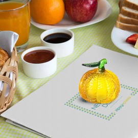 Crystal Orange Figurines statue Ornament Artificial Fruit statue Ornament Tabletop Fruit Paperweight Art Glass Ornament for Home office Souvenir Gifts -Orange