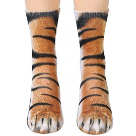 Animal Paws Socks - Funny 3D Animal Socks Crazy Cat Tiger Dog Paw Crew Socks Novelty Socks Gag Gifts White Elephant Gift Exchange