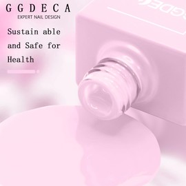 GGDECA 15ML Light Pink Gel Nail Polish, Pale Pink Gel Polish, Soft Color Same Color Same Bottle, High Gloss U V Soak Off Nail, DIY Sparkle Manicure Salon