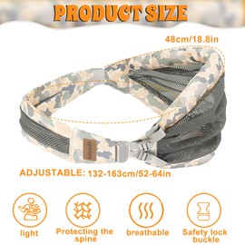 Baby Sling Baby Carrier Newborn Baby Carrier Side Mesh Breathable Portable Baby Carry Strap Adjustable Shoulder Straps Elastic Ergonomic for Babies from 0 to 36 Months