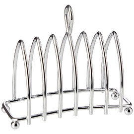 KitchenCraft Toastständer, Edelstahl verchromter Toasthalter für sechs Scheiben, 12,5 x 6,5 x 10 cm, 1 Stück