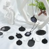 SUNNYCLUE 1 Box 24Pcs 12 Sets Black Pendant Tray Oval