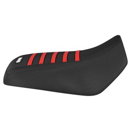 Honda 2015-2019 Honda TRX 500 FM, FE 1-2 Gripper Seat Cover all BLACK/RED ribs #454