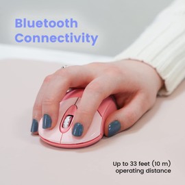 Perixx PERIMICE-802PK kabellose Bluetooth-Maus, tragbares Design, kompatibel mit Windows, iOS und Android-PC, Laptop, Tablet und Smartphone, Rosa