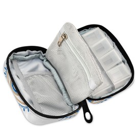 xigua Evil Eyes Travel Pill Organizer Moisture Proof Pill Box Purse Daily Pill Case for Vitamins, Medication and Supplements