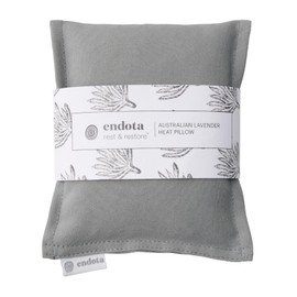 endota Live Well Australian Lavender Heat Pillow, an Australian lavender and wheat heat pillow to place over tense muscles.