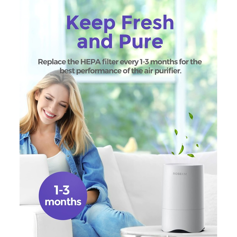 ROSEKM 1-Year Pack Air Purifier Replacement Filter for AP001R, True