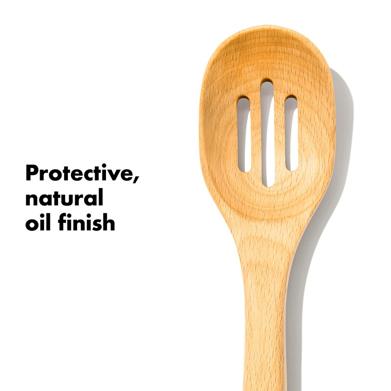 OXO Good Grips Large Wooden Slotted Spoon, Beech