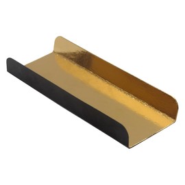 Rectangular Folding-Edges Pastry Board 5-1/16" Long with Gold Interior & Black Exterior - Pack of 200