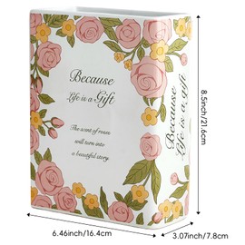 ZPARNO Book Vase for Flowers, Book Lovers Gifts, Cute Unique Shaped Ceramic Vase for Home Decor, Bookshelf, Office, Desk, Bookcase (Large - Rose)