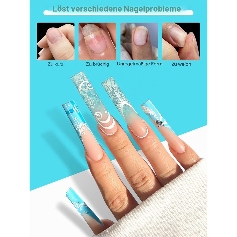 Adonafy Tips for Gel Nails, Pack of 240: Soft Gel