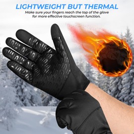 SAWANS Thermal Winter Cycling Running Warm Gloves Men Women Touchscreen Anti Slip Windproof Sports Gloves Driving Hiking Ski Climbing Riding Walking (Black, M)