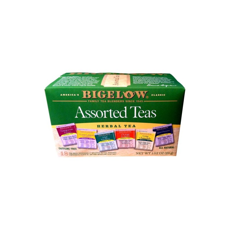 Bigelow Assorted Herb Tea 6 Variety 18 Bags (Pack of