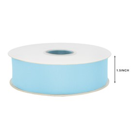 LEEQE Light Blue Grosgrain Ribbon 1-1/2 inch X 50 Yards Light Blue Ribbon for Gift Package Wrapping Wreath Baby Shower and Other Projects