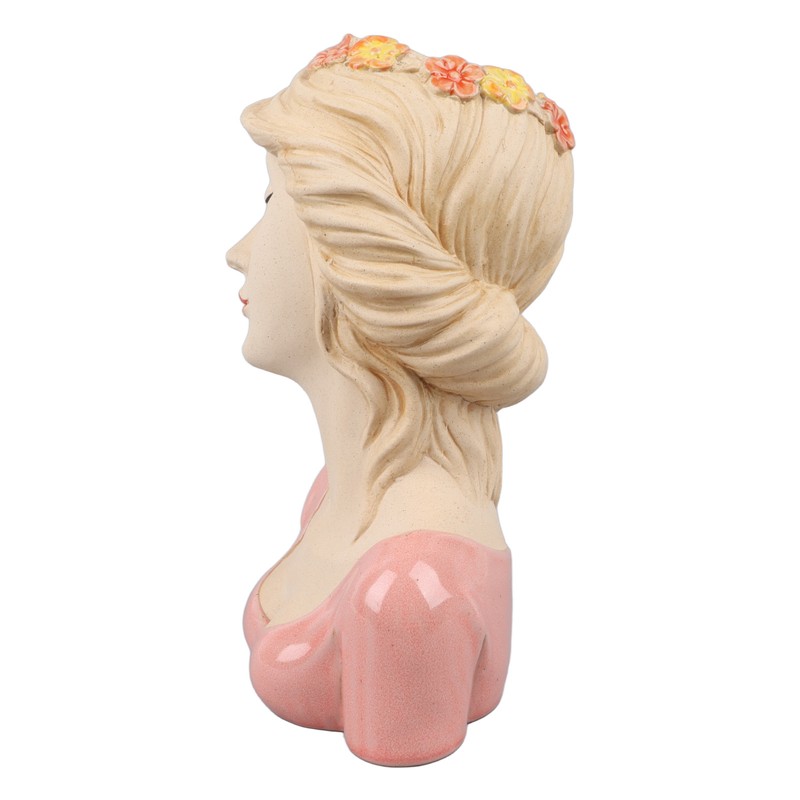 Modern Ceramic Face Vases Decorative Modern Style Shy Girl Flower