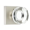 Coolnews Crystal Door Knobs with Lock, Satin Nickel Finish for
