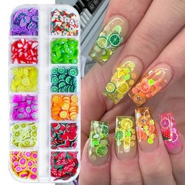 AddFavor 4 cajas de lentejuelas holográficas con brillantina mixta, copos iridiscentes en forma de mariposa, corazón, estrella, fruta y rebanada para 