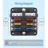 Telsitine 6 Way Fuse Box, 12V Blade Fuse Block, 6