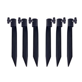 Outdoor Metal Stakes for Ground (6 Pack), Garden Stakes for Lights,Used for Replacement Metal Ground Spike in Live Flame Torches and Solar Lights-6.7 Inch(Black)