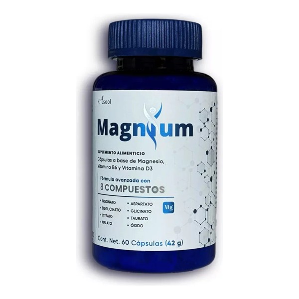 Magnesio De Alta Eficacia 8 En 1 Magnium 60 Cap