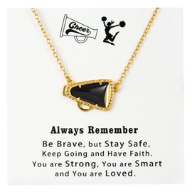 LSKFW Cheer Necklace Cheerleading Necklace for Women Coach Mom Cheerleader Gift Cheerleading Accessories Stuff Cheerleading Coach Gift (Black)