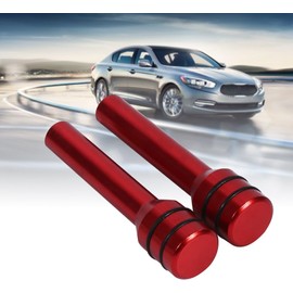 Fydun Pomos de Cerradura de Puerta de Coche, 2 Piezas Coche Camión Interior de Aluminio Pomo de la Cerradura de la Puerta Cubierta (Rojo)