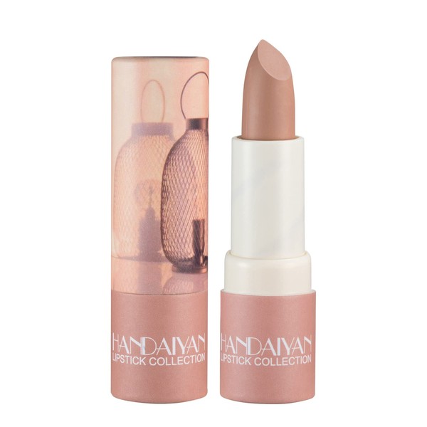 Vegan - Lipstick - Highly Pigmented Shades - Senior Matte Texture - Smooth Formula - Intense Color - Rich Color Velvet - Cruelty Free (102#Nude Brown)
