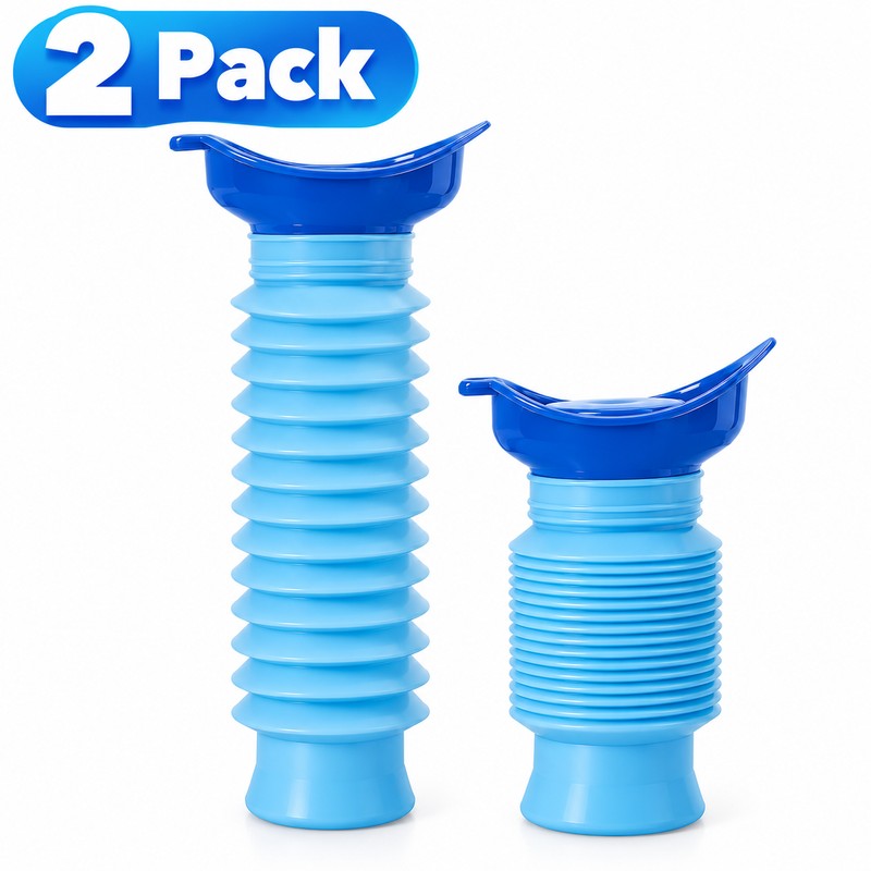 Portable Urinal Bottle 2 Pack for Travel – 750ml Shrinkable