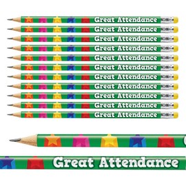 12 Great Attendance Childrens Pupils School Teachers Reward Pencils Primary Teaching Services