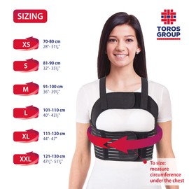 Women's Chest Corset with Chest Strap with Braces. Ideal for Coronary Post-operative Broken Ribs and sternum Black X-Large