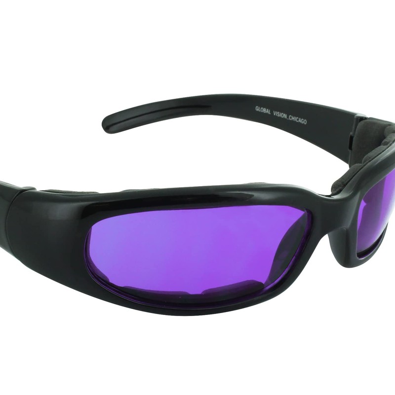 Global Vision Chicago - anteojos acolchadas para montar (marco negro/lente